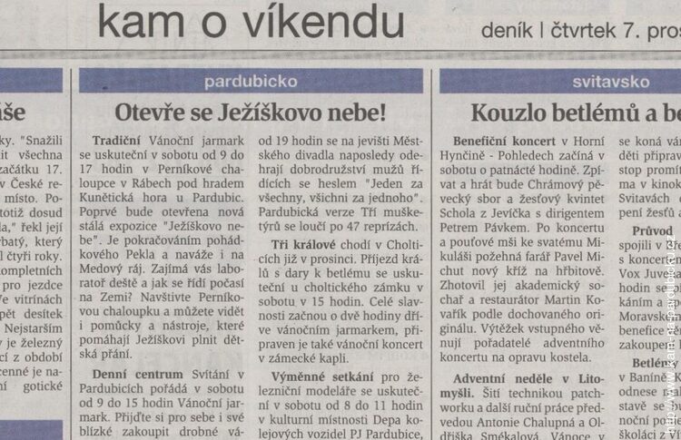 Otevře se Ježíškovo nebe